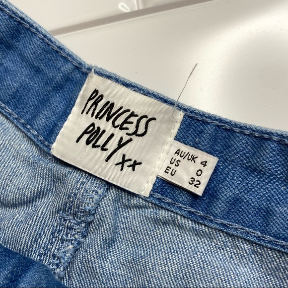 Princess Polly Hoodwink Butt Slit High Rise Denim Jean Shorts - Picture 5 of 5